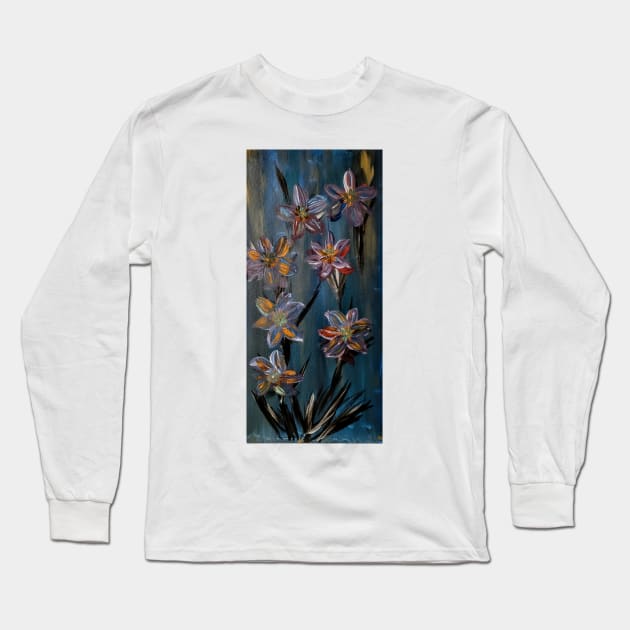 Some lillys growing wild in a field I loved how's these turned out I was playing with colors Long Sleeve T-Shirt by kkartwork